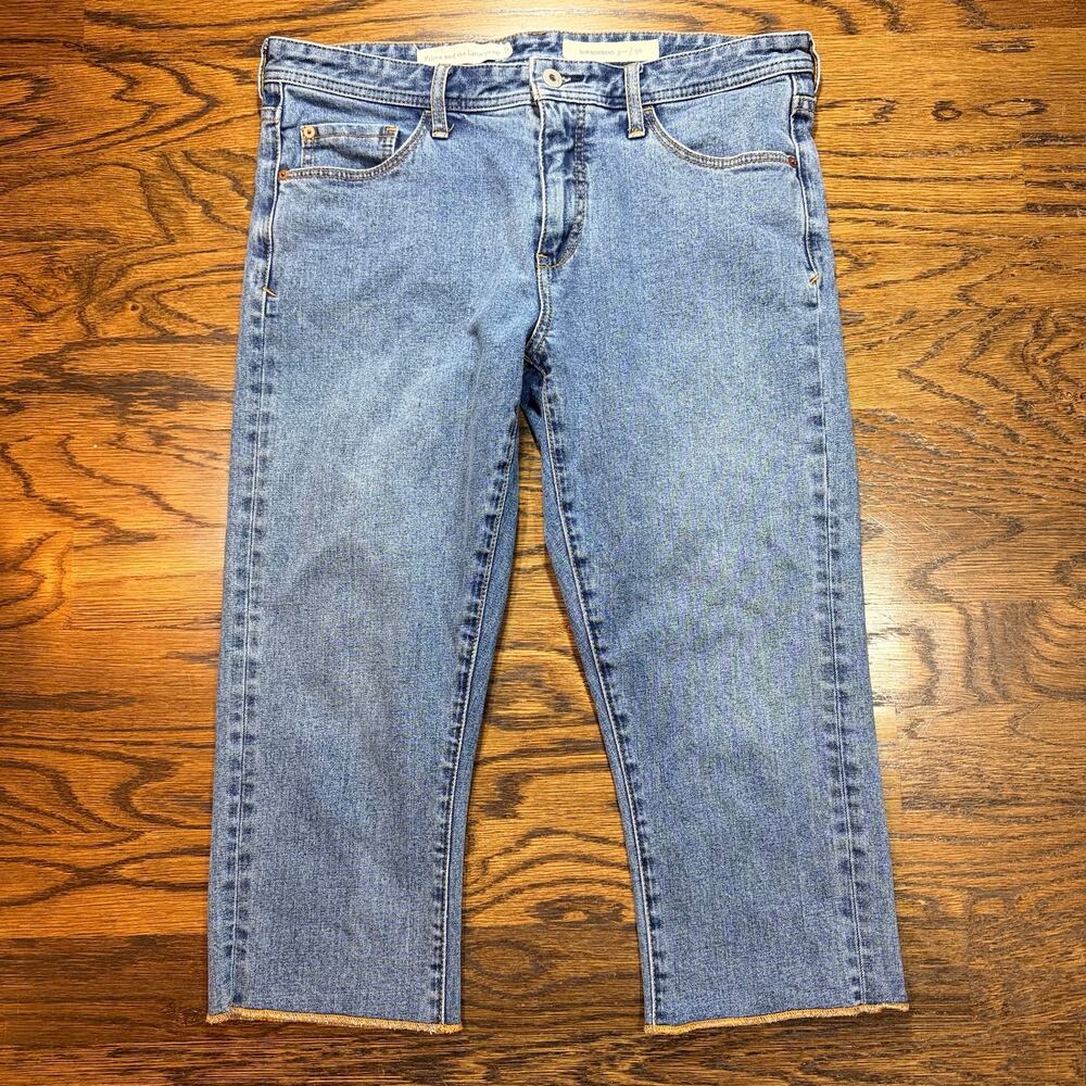 Anthropologie Pilcro and the Letterpress Slim Boyfriend Jeans Raw Hem Sz 30